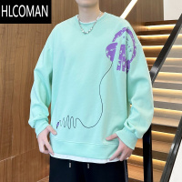 HLCOMAN假卫衣男2024新款宽松休闲加绒加厚青少年长袖t恤