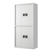 汉诺鑫威指纹电子保密柜钢制密码文件柜档案柜矮柜保密资料柜办公柜通双节白色:电子密码锁