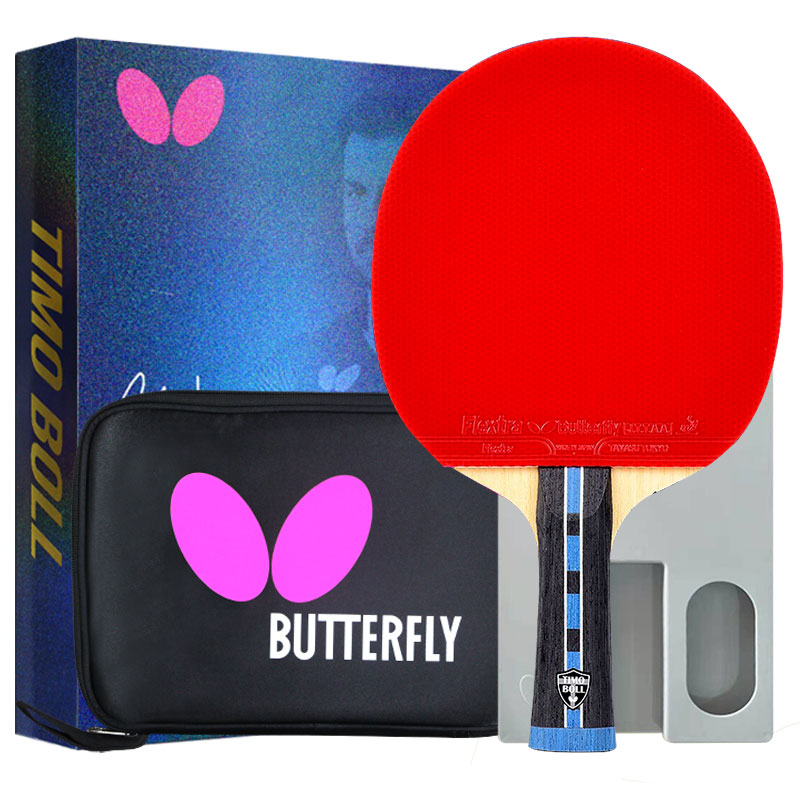 蝴蝶(butterfly)蒂姆波尔乒乓球成品拍直拍横拍双面反胶头沉柄轻进攻