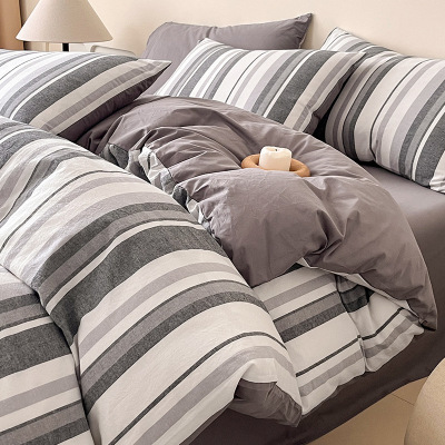 全棉水洗棉被套纯棉单件150x200被罩200x230宿舍单双人被单四件套