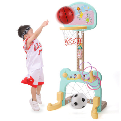 儿童篮球架室内可升降投篮框宝宝玩具男孩家用落地式足球筐小孩球类玩具2-3-6周岁