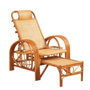 藤椅躺椅老人编藤椅家用休闲折叠藤编靠背椅午休藤椅套件椅老人椅