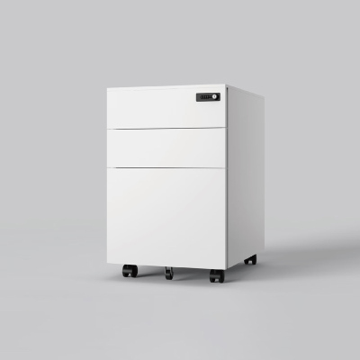 苏宁 质凡 活动柜钢制文件柜机械密码锁白色三抽/ZF-HDG021/390*500*600mm