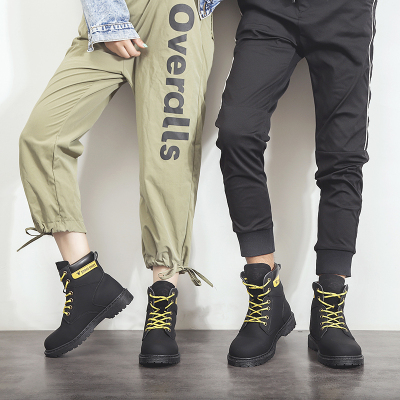 马丁靴女季英伦风复古学生工装靴男女短靴情侣鞋大黄靴大小码亲子靴