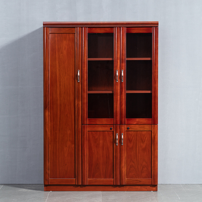 全简办公家具文件柜储物柜挂衣柜木质贴木皮油漆书柜三门