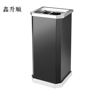 鑫升顺不锈钢垃圾桶烟蒂柱灭烟桶带烟灰缸室外电梯口立式黑色靠墙氏上开口