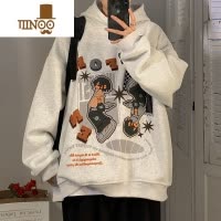 YANXU美式oversize卫衣男款大码2023新款连帽上衣服外套潮牌