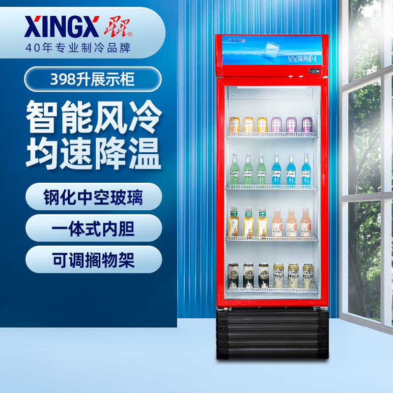星星(XINGX) 398升 商用立式展示柜冷藏 风冷无霜饮料陈列柜冷藏保鲜冰箱冰柜 LSC-398WD