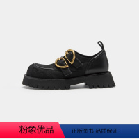 黑白蓝 34 [正版]杨超越同款米奥牛津鞋厚底增高小皮鞋通勤乐福鞋单鞋女鞋
