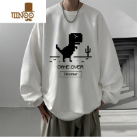 YANXU卡通印花圆领卫衣男士无帽痞帅潮牌套头长袖t恤男生上衣服