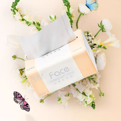 洁柔抽纸面巾纸Face百花香味软抽120抽3层*18包