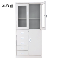 苏兴盛钢制文件柜档案柜财务凭证柜带锁储物柜铁皮柜书柜偏五斗文件柜