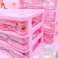 家柏饰(CORATED)粉色桌面抽屉杂物收纳盒学生手账胶带文具饰品大容量多层抽屉盒