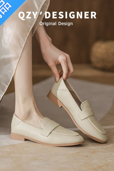 SUNTEK乐福鞋女平底英伦风2023春秋新款百搭复古小皮鞋软底正装单鞋