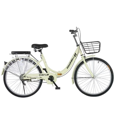 折叠款轴承.自行车24/26寸实心胎中大学生校园通勤城市自行车