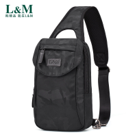 L&M 男士胸包单肩斜挎包运动休闲时尚男包单肩包男学生斜挎包新款大容量