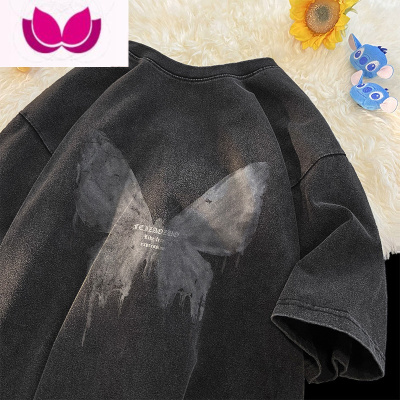 七斓水洗做旧短袖t恤男夏季新款240克美式复古高级感潮牌半袖体恤