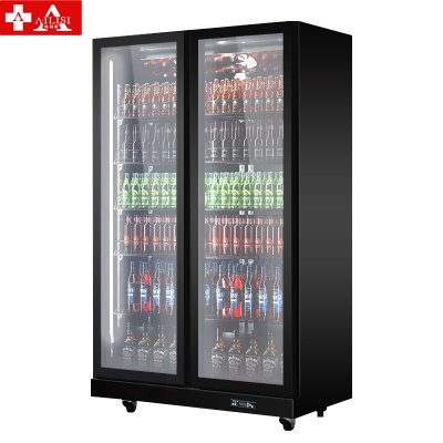 埃利斯(AILISI)商用啤酒柜 立式陈列柜冷柜玻璃门冰箱便利店饮料柜 酒吧KTV展示柜SC-800SFD三色风冷