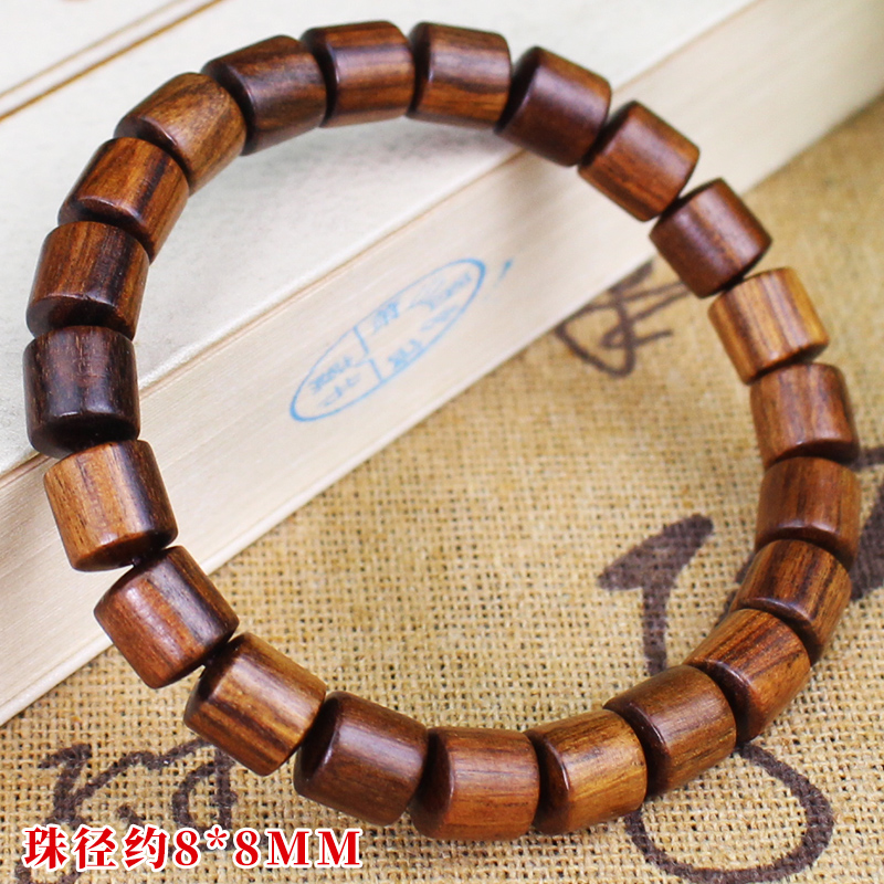 厂家直销黑花梨木手串个性桶珠男女情侣手链文玩非洲檀香木串单圈送女朋友老婆情人节七夕生日礼物