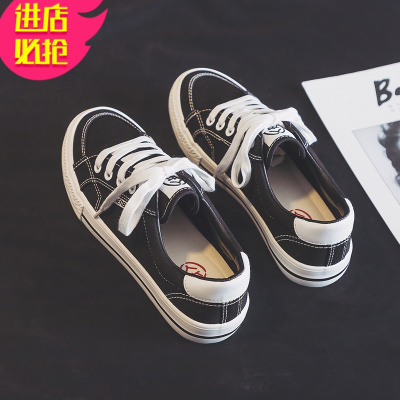 金三志帆布鞋女低帮百搭2021春季新款板鞋韩版小众原创休闲小白鞋子帆布鞋