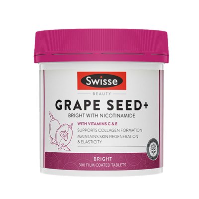 Swisse 烟酰胺葡萄籽精华片 GRAPE SEED 14250mg 300粒 1瓶装 片剂 大瓶装 含维C 澳洲进口