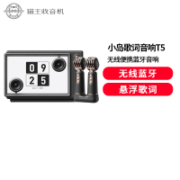 猫王收音机猫王灵感小岛歌词音响悬浮歌词字幕无线蓝牙音响桌面透明可视化网红音箱家居音箱 星光黑双麦版