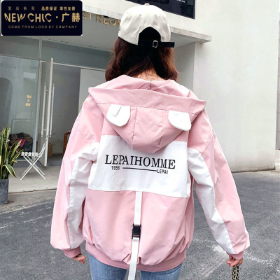 广赫初中生女春秋装短外套少女中学生连帽休闲韩版风衣13岁14女孩上衣夹克