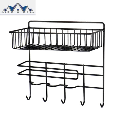 厨房用品收纳架家用置物架多层调料架壁挂免打孔多功能挂篮冰箱架 三维工匠