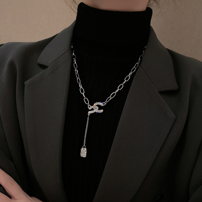 轻奢小众设计感高级项链女2023年新款气质银色配饰秋冬毛衣项链送女朋友老婆情人节七夕生日礼物