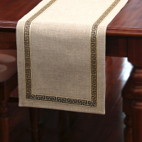 美帮汇美式桌旗新中式茶旗布禅意席茶几桌布现代简约北欧床旗餐桌茶桌布 驼色 33*360CM(适合3米餐桌或茶桌)