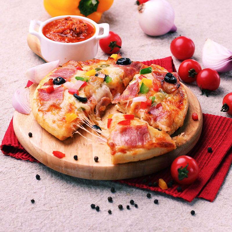 5份培根披萨套餐7英寸匹萨速冻比萨饼 披萨半成品 加热即食
