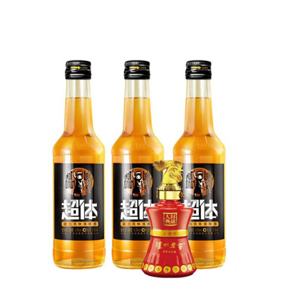 【中华特色】泸州馆 泸州老窖超体 4.5度活力风味配制鸡尾酒 超体3瓶+封藏大典鸡酒52度100ml 西南