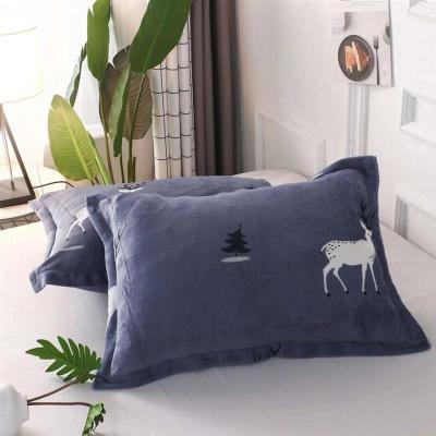 SleepyBear法兰绒枕套冬珊瑚绒毛毛枕头套加厚枕皮枕罩单人加大成人48×74cm