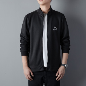 时尚舒适男宽松立领开衫拉链韩版修身百搭休闲长袖运动夹克外套男