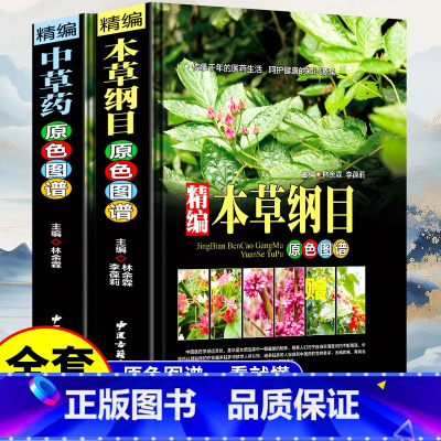 [5册]本草纲目+中草药+中医经典名著 [正版]全书实拍本草纲目 中草药彩图大全书精装本草纲目原版全套李时珍彩图图解原版