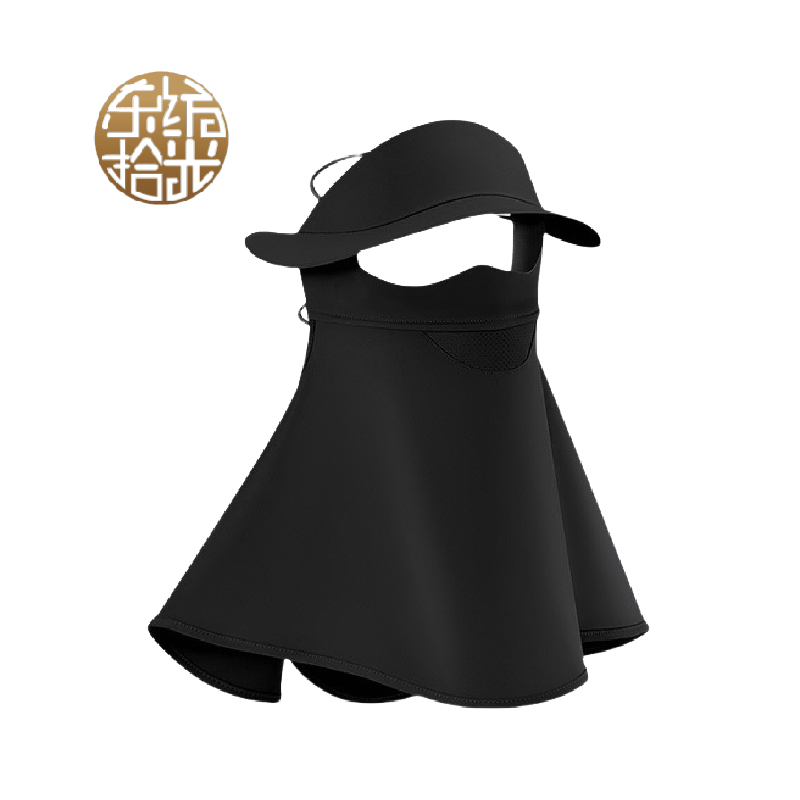 东纺拾光 DF2019 女款冰丝防晒加长护颈口罩暗夜黑 1只/包