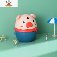 卡通牙签筒自动弹出牙签盒家用客厅时尚牙签发射器牙签桶按压式 敬平 萌小猪按压式[墨绿]