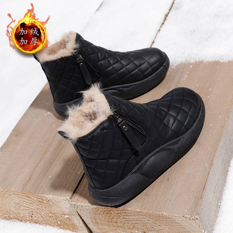 厚底女鞋新款冬季高帮加绒保暖老爹鞋百搭休闲雪地靴_1
