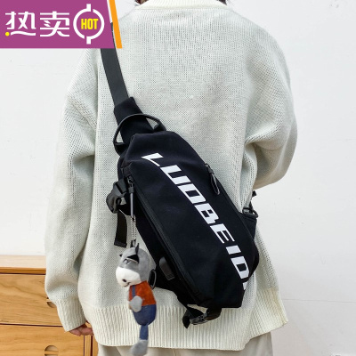 NEWLAKE酷的一批机车骑行包斜肩包男士日韩潮牌斜挎包学生休闲胸包后背包斜挎包男