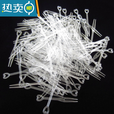 敬平水果叉水果签透明塑料吃水果蛋糕独立装水果签水果叉 白色简装500只