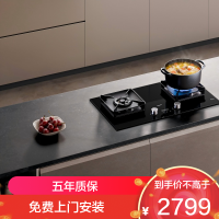 老板(Robam)[定时+联动+防干烧]JZY-51B0AS燃气灶液化气4.8kW火力煤气灶68%热效率灶具猛火灶台