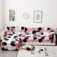 弹力懒人沙发套罩通用型全包萬能套北欧简约布艺沙发垫全盖布 粉调 XL码(沙发长度230-300cm适用)一般适合四人沙发