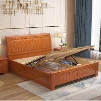 现代简约中式实木床1.8米1.5经济型橡木储物双人床主卧1.2米1.35m
