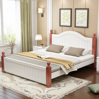 新品 1.8米床简约现代主卧实木床1.5米双人床1.2米经济型单人床欧式床
