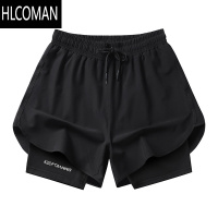 HLCOMAN 美式防走光假速干内衬三分运动短裤 男女同款