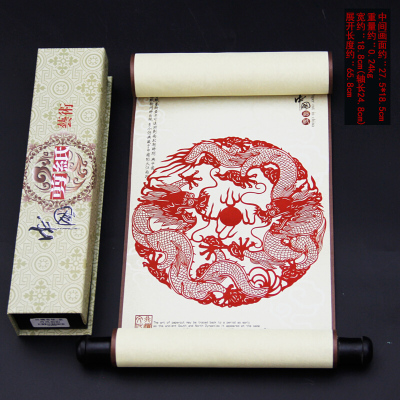 剪纸丝绸剪纸画装饰画手工艺品中国风特色礼品送老外出国小