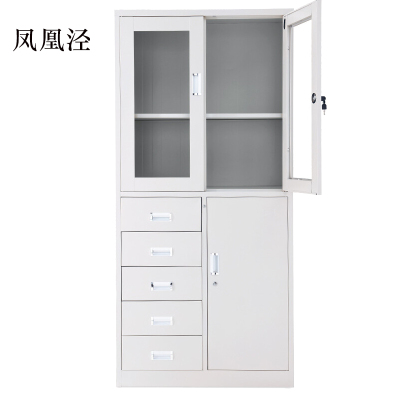 凤凰泾钢制资料柜档案柜财务凭证柜带锁储物柜铁皮柜书柜偏五斗文件柜
