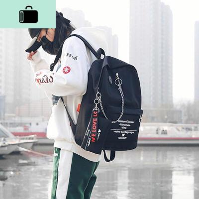 书包男女同款韩版原 高中学生校园街拍时尚潮流帆布背包双肩包NEW LAKE