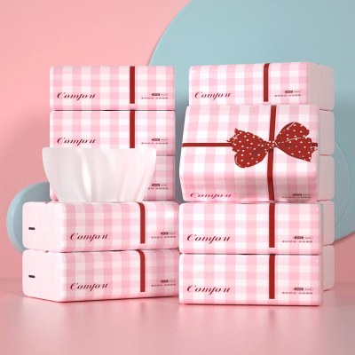 蓝漂蝴蝶结白色M码抽纸卫生纸面巾纸家用餐巾纸婴儿面巾纸
