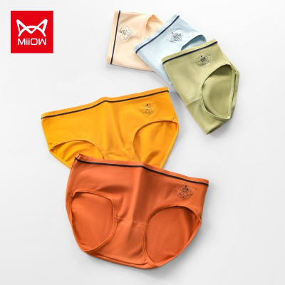 猫人女士内裤女全棉纯棉抗菌中腰可爱甜美日系少女生三角短裤衩头夏季薄款